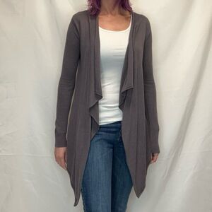 ALLOY APPAREL Women's Long Sleeve Open Cardigan MT M Med Medium TALL Grey Gray